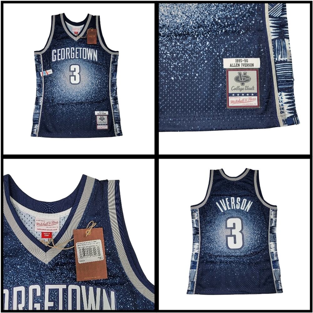 MSRP $135, Mitchell & Ness Allen Iverson Georgetown Hoyas 1995-96 Navy Gradient